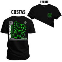 Camiseta Estampada Confortável Premium Macia Urso Pimpnes Frente e Costas