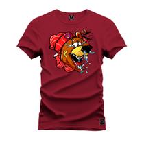 Camiseta Estampada Confortável Premium Macia Urso Raiva