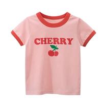 Camiseta Estampada De Verão Para Meninas De 2 a 8 Anos, Blusa De Manga Curta Para Crianças