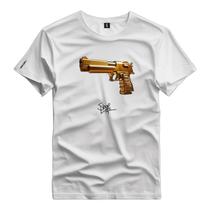 Camiseta Estampada Desert Eagle Gold Gun Coleção Shap Life