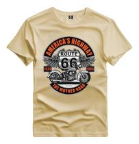 Camiseta Estampada Estrada Route 66 Harley Algodão Premium