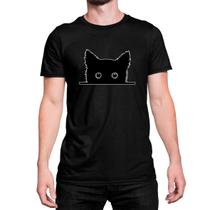 Camiseta Estampada Fofo Gato Preto Algodão - MECCA