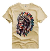 Camiseta Estampada Indio Pagé Camisa Em Algodão Premium