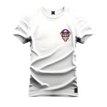 Camiseta Estampada Malha Premium T-Shirt Bigode Roxo Peito