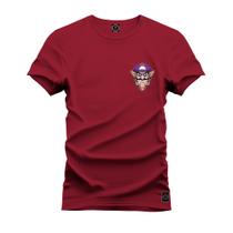 Camiseta Estampada Malha Premium T-Shirt Bigode Roxo Peito