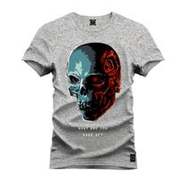 Camiseta Estampada Malha Premium T-Shirt Caveira Rether