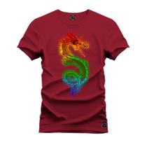 Camiseta Estampada Malha Premium T-Shirt Dragon Neon