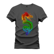 Camiseta Estampada Malha Premium T-Shirt Dragon Neon