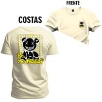 Camiseta Estampada Malha Premium T-Shirt Urso Be Xovenete Frente e Costas