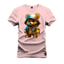 Camiseta Estampada Malha Premium T-Shirt Urso Blindado