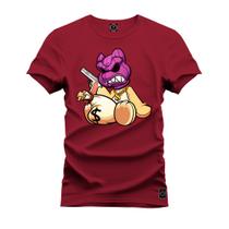 Camiseta Estampada Malha Premium T-Shirt Urso Pose