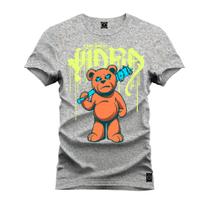Camiseta Estampada Malha Premium T-Shirt Urso Vider
