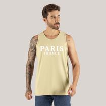 Camiseta Estampada Modelo Regata Sem Magans Para Academia Paris France