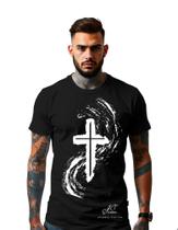 Camiseta Estampada Personalizada Religiosa Cristã Cruz REF15 Unissex 100% Algodao Linha Premium