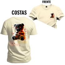 Camiseta Estampada Premium Algodão A B C Is Like Frente Costas