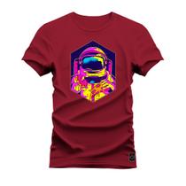 Camiseta Estampada Premium Algodão Astronauta Comilão