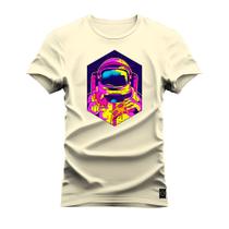 Camiseta Estampada Premium Algodão Astronauta Comilão