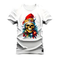 Camiseta Estampada Premium Algodão Caveira Clima Natal