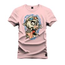 Camiseta Estampada Premium Algodão Caveira Pipoca