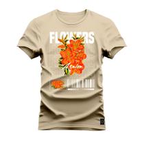 Camiseta Estampada Premium Algodão Flowers