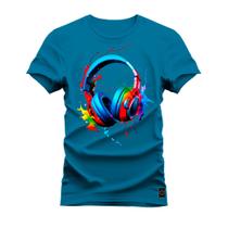 Camiseta Estampada Premium Algodão Fone Aqua