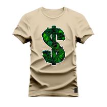 Camiseta Estampada Premium Algodão Sifrão Dinhiero