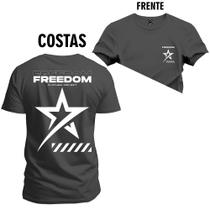 Camiseta Estampada Premium T-Shirt Freedon Frente Costas