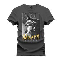 Camiseta Estampada Premium Tamanho Especial Happy Estatua