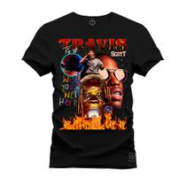 Camiseta Estampada Premium Tamanho Especial Travis Negão Scott