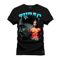 Camiseta Estampada Premium Tamanho Especial Tupac Boné
