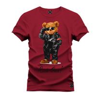 Camiseta Estampada Premium Tamanho Especial Urso Estiloso