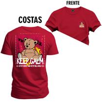 Camiseta Estampada Premium Tamanho Especial Urso Galm Frente e Costas