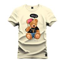 Camiseta Estampada Premium Tamanho Especial Urso Hellop