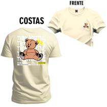 Camiseta Estampada Premium Tamanho Especial Urso Positive Frente e Costas