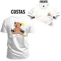 Camiseta Estampada Premium Tamanho Especial Urso Positive Frente e Costas