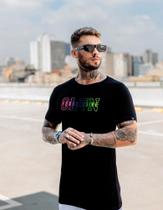 Camiseta estampada preta original slim masculina peruana