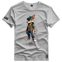 Camiseta Estampada Raposa Skatista Coleção Game Shap Life