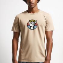 Camiseta Estampada Shaka Vintage Unissex Casual Conforto Estilo Moderno Tendência Atual