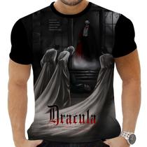 Camiseta Estampada Sublimação Filmes Classicos Cult Terror Horror Vampiro Conde Dracúla 17