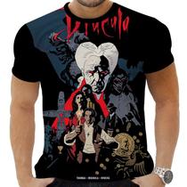 Camiseta Estampada Sublimação Filmes Classicos Cult Terror Horror Vampiro Conde Dracúla 32
