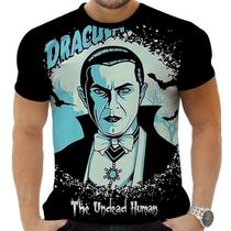 Camiseta Estampada Sublimação Filmes Classicos Cult Terror Horror Vampiro Conde Dracúla 36