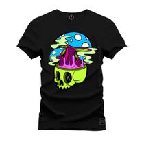 Camiseta Estampada T-Shirt Unissex Premium Caveira Fervendo