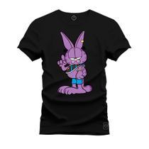 Camiseta Estampada T-Shirt Unissex Premium Garfield Roxo_x000D_