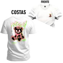 Camiseta Estampada T-Shirt Unissex Premium Not To Day Urso Frente e Costas