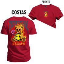 Camiseta Estampada T-Shirt Unissex Premium Urso Fogão Fire Cabuloso Frente e Costas