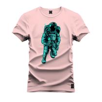Camiseta Estampada Tamanho Grande Plus Size Astronauta