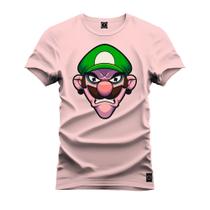 Camiseta Estampada Tamanho Grande Plus Size Bigode Verde