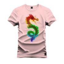 Camiseta Estampada Tamanho Grande Plus Size Dragon Neon