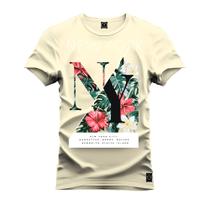 Camiseta Estampada Tamanho Grande Plus Size Florido Nyc