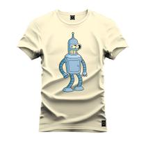 Camiseta Estampada Tamanho Grande Plus Size Robozinho